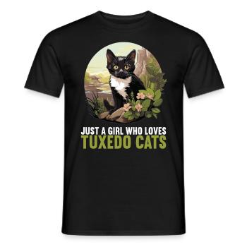 Tuxedo Kätzchen Tuxedo Katze - Männer T-Shirt - Schwarz - Vorne - AI Model Male 178 light (178cm)