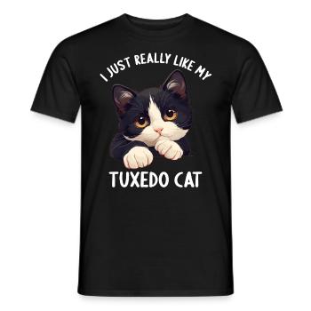 Tuxedo Kätzchen Tuxedo Katze - Männer T-Shirt - Schwarz - Vorne - AI Model Male 178 light (178cm)