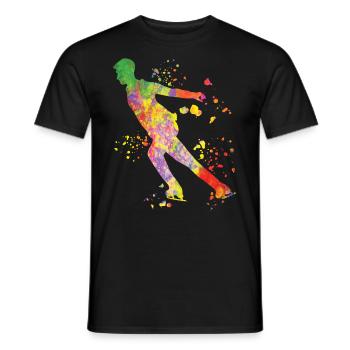 Eiskunstläufer Schlittschuhlaufen Eiskunstlauf - Männer T-Shirt - Schwarz - Vorne - AI Model Male 178 light (178cm)