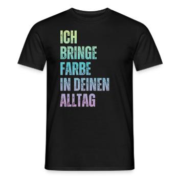 J’amène le peintre peintre papa vernisher - T-shirt homme - noir - Devant - AI Model Male 178 light (178cm)