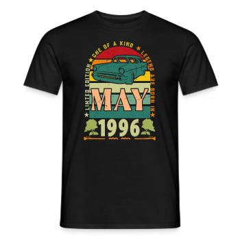 May 1996, May 1996, May 1996. - Men's T-Shirt - black - Front - AI Model Male 178 light (178cm)