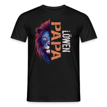 löwen Papa Vatertagsgeschenk Vatertag - Männer T-Shirt - Schwarz - Vorne - AI Model Male 178 light (178cm)