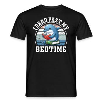 Je lis après le coucher lire dauphin - T-shirt homme - noir - Devant - AI Model Male 178 light (178cm)