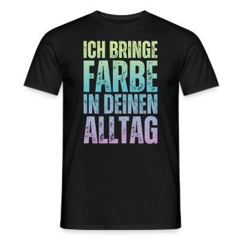 J’amène le peintre peintre papa vernisher - T-shirt homme - noir - Devant - AI Model Male 178 light (178cm)