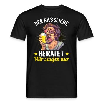 the ugly man marries bachelor party - Men's T-Shirt - black - Front - AI Model Male 178 light (178cm)