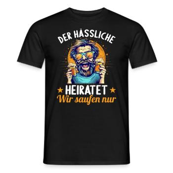 the ugly man marries bachelor party - Men's T-Shirt - black - Front - AI Model Male 178 light (178cm)