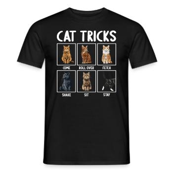 Katze Katzen Tricks lustiges Katzen - Männer T-Shirt - Schwarz - Vorne - AI Model Male 178 light (178cm)