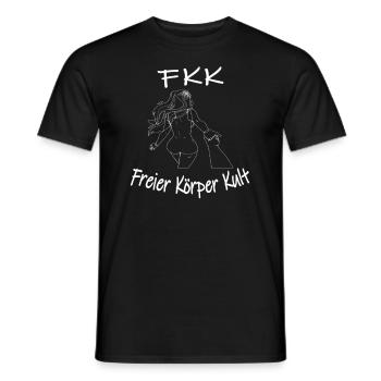 FKK Frei körper kultur - Männer T-Shirt - Schwarz - Vorne - AI Model Male 178 light (178cm)