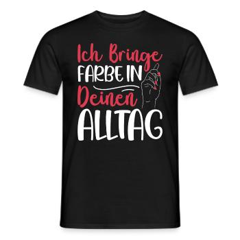 J’amène le peintre peintre papa vernisher - T-shirt homme - noir - Devant - AI Model Male 178 light (178cm)