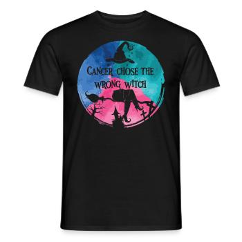 Cancer chose the wrong witch thyroid cancer - Men's T-Shirt - black - Front - AI Model Male 178 light (178cm)