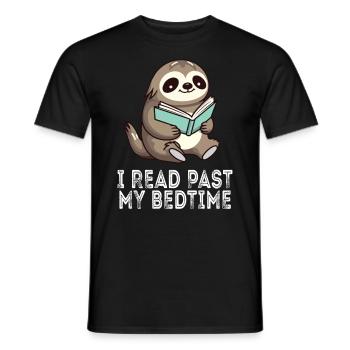Ich Lese Nach Der Schlafenszeit Lesen Faultier - Männer T-Shirt - Schwarz - Vorne - AI Model Male 178 light (178cm)