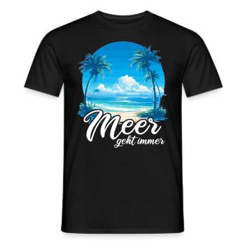 The sea always goes on holiday trips - Men's T-Shirt - black - Front - AI Model Male 178 light (178cm)