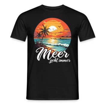 The sea always goes on holiday trips - Men's T-Shirt - black - Front - AI Model Male 178 light (178cm)