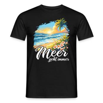 The sea always goes on holiday trips - Men's T-Shirt - black - Front - AI Model Male 178 light (178cm)