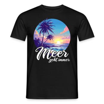 The sea always goes on holiday trips - Men's T-Shirt - black - Front - AI Model Male 178 light (178cm)