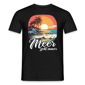 The sea always goes on holiday trips - Men's T-Shirt - black - Front - AI Model Male 178 light (178cm)