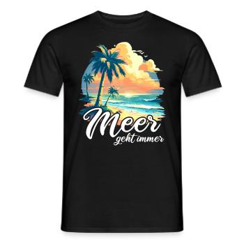 The sea always goes on holiday trips - Men's T-Shirt - black - Front - AI Model Male 178 light (178cm)