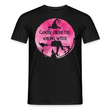 Cancer Sorcière Rose Cancer du sein - T-shirt homme - noir - Devant - AI Model Male 178 light (178cm)