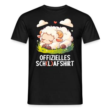 Chemise officielle de mouton Chemise de nuit officielle - T-shirt homme - noir - Devant - AI Model Male 178 light (178cm)