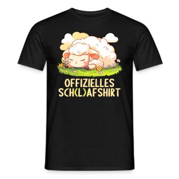 Chemise officielle de mouton Chemise de nuit officielle - T-shirt homme - noir - Devant - AI Model Male 178 light (178cm)