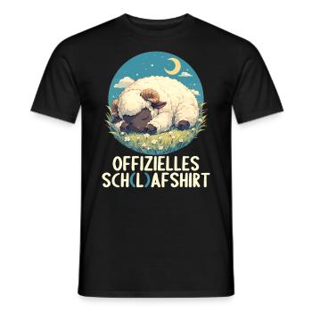 Chemise officielle de mouton Chemise de nuit officielle - T-shirt homme - noir - Devant - AI Model Male 178 light (178cm)