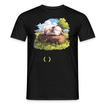 Chemise officielle de mouton Chemise de nuit officielle - T-shirt homme - noir - Devant - AI Model Male 178 light (178cm)