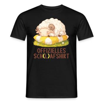 Chemise officielle de mouton Chemise de nuit officielle - T-shirt homme - noir - Devant - AI Model Male 178 light (178cm)