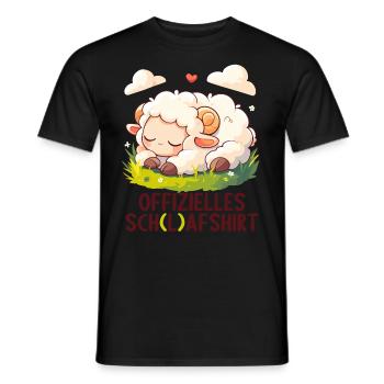 Chemise officielle de mouton Chemise de nuit officielle - T-shirt homme - noir - Devant - AI Model Male 178 light (178cm)