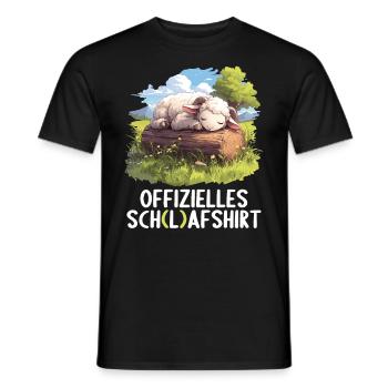 Chemise officielle de mouton Chemise de nuit officielle - T-shirt homme - noir - Devant - AI Model Male 178 light (178cm)