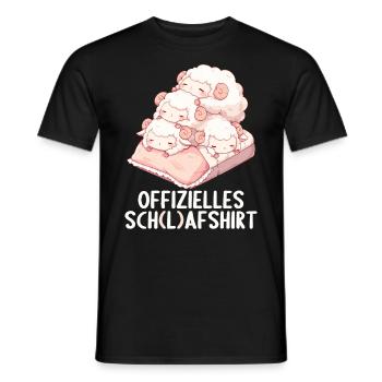 Chemise officielle de mouton Chemise de nuit officielle - T-shirt homme - noir - Devant - AI Model Male 178 light (178cm)