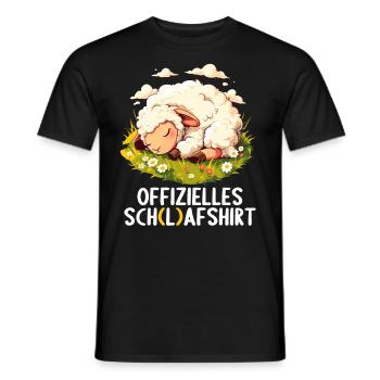 Chemise officielle de mouton Chemise de nuit officielle - T-shirt homme - noir - Devant - AI Model Male 178 light (178cm)
