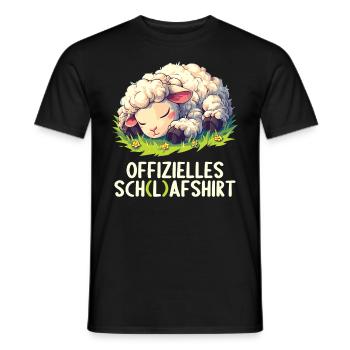 Chemise officielle de mouton Chemise de nuit officielle - T-shirt homme - noir - Devant - AI Model Male 178 light (178cm)
