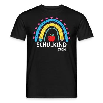Start of school enrollment school child 2024 - Men's T-Shirt - black - Front - AI Model Male 178 light (178cm)
