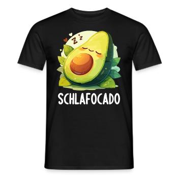 Schlafocado Chemise de nuit officielle - T-shirt homme - noir - Devant - AI Model Male 178 light (178cm)