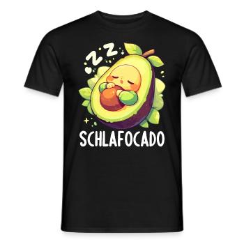 Schlafocado Chemise de nuit officielle - T-shirt homme - noir - Devant - AI Model Male 178 light (178cm)