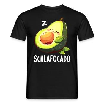 Schlafocado Chemise de nuit officielle - T-shirt homme - noir - Devant - AI Model Male 178 light (178cm)