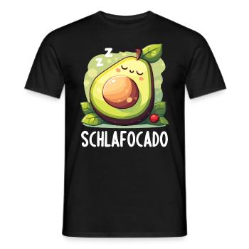 Schlafocado Chemise de nuit officielle - T-shirt homme - noir - Devant - AI Model Male 178 light (178cm)