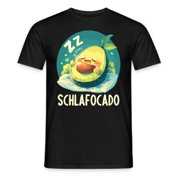 Schlafocado Chemise de nuit officielle - T-shirt homme - noir - Devant - AI Model Male 178 light (178cm)