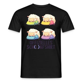 Chemise officielle de mouton Chemise de nuit officielle - T-shirt homme - noir - Devant - AI Model Male 178 light (178cm)