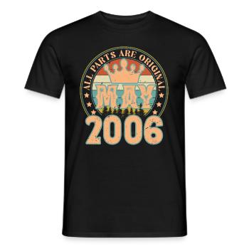 Mai 2006. Cadeau d’anniversaire mai 2006. May 2006 - T-shirt homme - noir - Devant - AI Model Male 178 light (178cm)