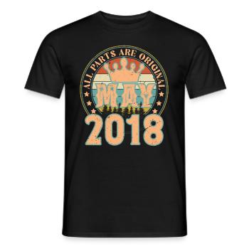 May 2018. May 2018 Birthday Gift. May 2018 - Men's T-Shirt - black - Front - AI Model Male 178 light (178cm)