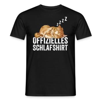 Chemise de sommeil officielle Chat - T-shirt homme - noir - Devant - AI Model Male 178 light (178cm)