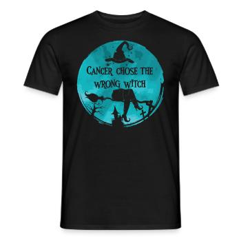 Cancer has the wrong witch Ovarian cancer - Men's T-Shirt - black - Front - AI Model Male 178 light (178cm)