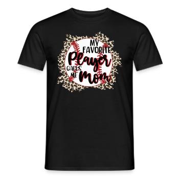 Ma joueuse préférée m’appelle maman baseball - T-shirt homme - noir - Devant - AI Model Male 178 light (178cm)
