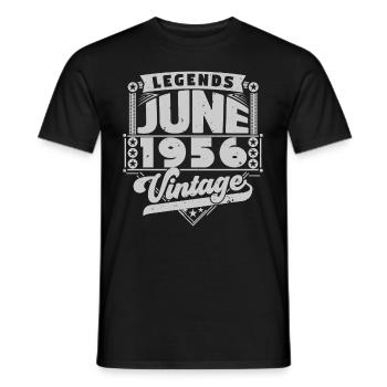Cadeau Vintage Anniversaire Juin 1956, juin 1956. - T-shirt homme - noir - Devant - AI Model Male 178 light (178cm)