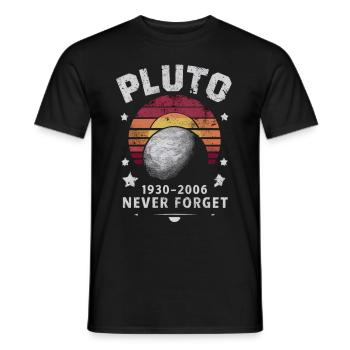 Pluto 1930-2006 Never Forget Retro Stil - Männer T-Shirt - Schwarz - Vorne - AI Model Male 178 light (178cm)
