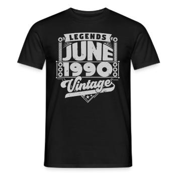 Cadeau Vintage Anniversaire Juin 1990, juin 1990. - T-shirt homme - noir - Devant - AI Model Male 178 light (178cm)