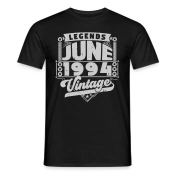Vintage Geschenk Jubiläum Juni 1994, Juni 1994. - Männer T-Shirt - Schwarz - Vorne - AI Model Male 178 light (178cm)