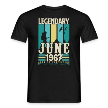 Juni 1967 Geburtstagsgeschenk, Jahrgang Juni 1967. - Männer T-Shirt - Schwarz - Vorne - AI Model Male 178 light (178cm)