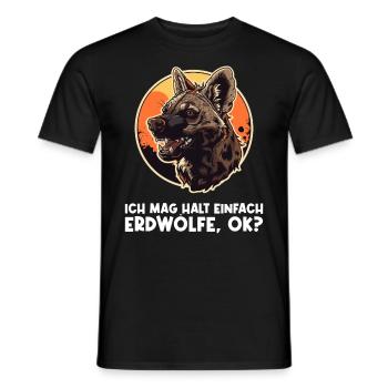 Loups d’Aardwolf - T-shirt homme - noir - Devant - AI Model Male 178 light (178cm)